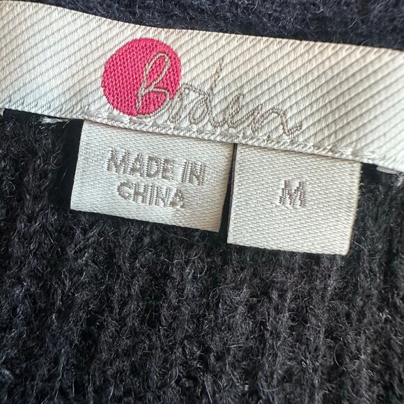 Boden Black, V-Neck, Jeweled Buttons, Wool/Alpaca Blend, Knit Cardigan- M - Picture 3 of 8